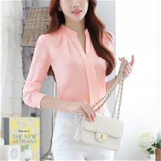 Women Brief Office Work Wear V Neck Shirts