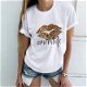 Fashion Lip Printed Tshirt Woman Plus Size Tee - 0 - Thumbnail
