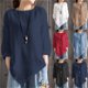 blouse women 2020 sleeve long blouse ladies cotton - 0 - Thumbnail