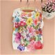 Beautiful flower 3D print short sleeve T-shirt woman - 0 - Thumbnail
