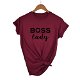boss lady Letters Print Women tshirt Cotton Casual - 0 - Thumbnail