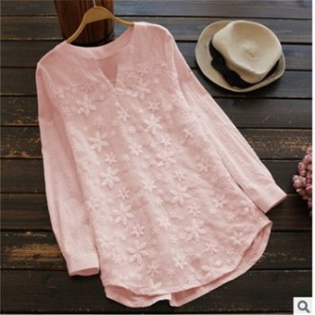 Blouse shirts 2020 summer blouse ladies embroidered blouse - 0