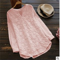 Blouse shirts 2020 summer blouse ladies embroidered blouse