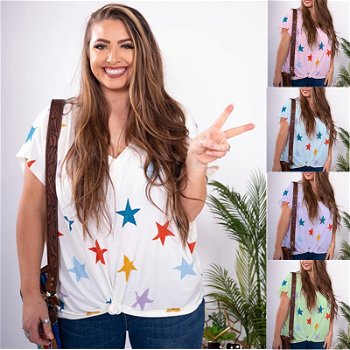 Oversize Shirt Women 2020 Summer Casual V Neck - 0