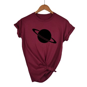 Simple Planet Space Print Women tshirt Cotton Casual - 0