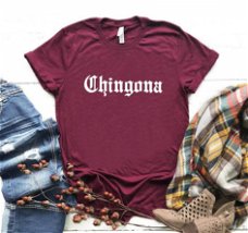 Chingona Letters mexico latina Women tshirt Cotton Casual