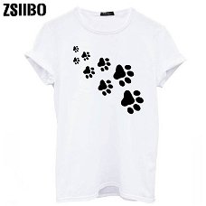 cat paws print Women tshirt Casual Funny t