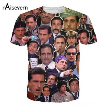 Michael Scott Paparazzi Many Faces T-Shirt Casual Style - 0