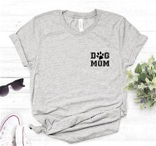 Dog mom pocket Print Women tshirt Cotton Casual