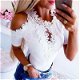 Women Lace Blouse Fashion Short Sleeve Blouses Top - 0 - Thumbnail