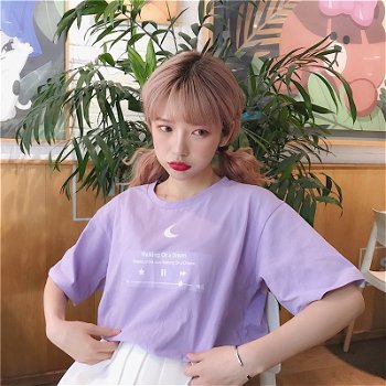 harajuku Korean tops tees regular music cute album - 0