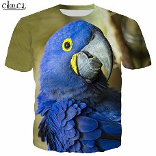 Drop Shipping Fashion Animal Macaw T Shirt Men