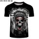 Feather Skull 3D Print t shirt Men Women - 0 - Thumbnail