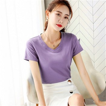 2020 New Women's Solid Color Taro Purple Slim - 0