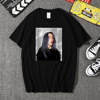 T Shirt Women Billie Eilish Print Harajuku Vintage - 0