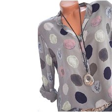 New Polka Dot Printed Blouse Shirts Women Plus