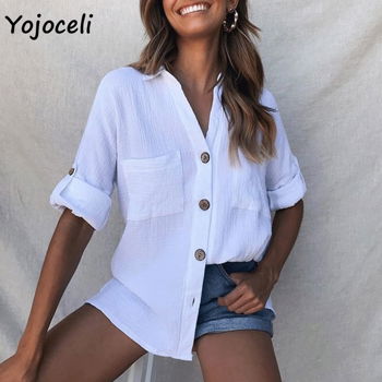 Yojoceli 2019 new spring summer button down shirt - 0