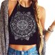 2018 New Sexy Womens Mandala Print Sleeveless Halterneck - 0 - Thumbnail