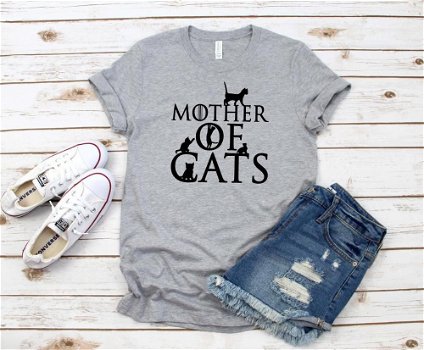 Mother of Cats Print Women tshirt Cotton Casual - 0