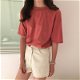 Tee Shirt 15 Solid Color Basic T-shirt Women - 0 - Thumbnail