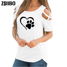 ZSIIBO 2019 Women T-shirt Summer Casual Loose Short