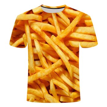 2019 Summer Cool t-shirt Food French fries 3d - 0