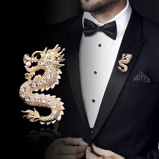 Dragon Brooch For Men Charm Shirts Suit Brooch