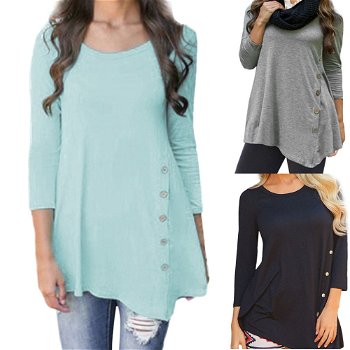 Korea Summer women's O-Neck Shirts Casual Long Sleeve - 0