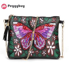 DIY Butterfly Special Shaped Diamond Painting Leather Chain