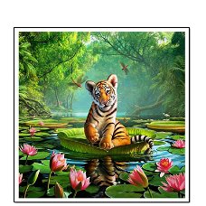 30*30CM Diy 5D Diamond Mosaic Cartoon Tiger Pattern