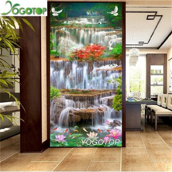 Large 5d diy diamond painting waterfall natural scenery - 0