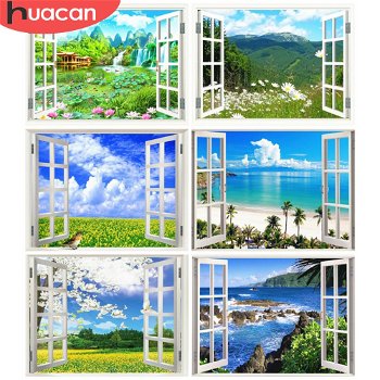 HUACAN 5D DIY Full Square Diamond Painting Landscape - 0