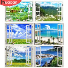 HUACAN 5D DIY Full Square Diamond Painting Landscape