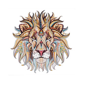 5D DIY Full Drill Diamond Painting Mandala Lion - 0