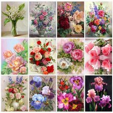 Fashion 5D Diy Painting Diamond Embroidery Flowers Cross