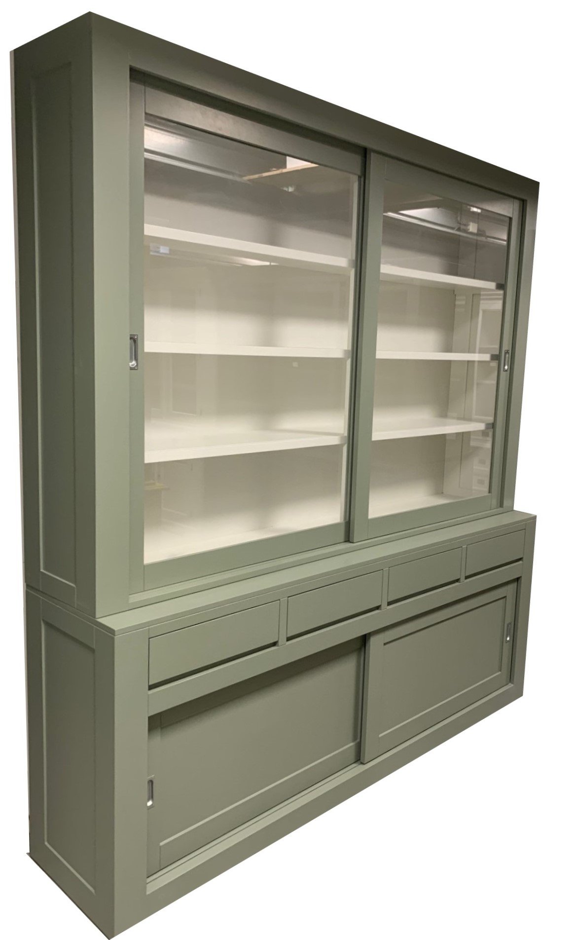 Buffetkast XL design soft close Engels groen - wit 220 x 240cm - nr. 1