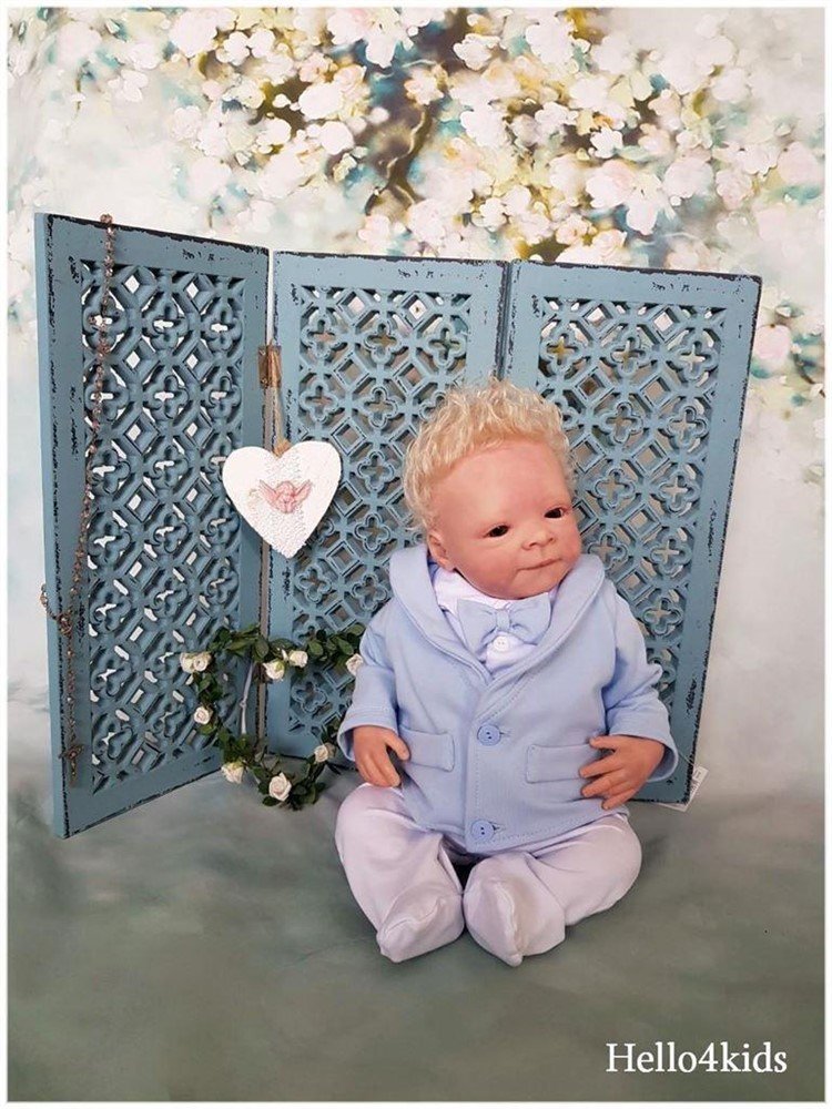 bruidsjonker romper doop baby trouwromper hemelsblauw - Afbeelding 5