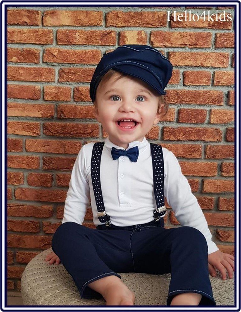 NIEUW wit blauw baby vestje doop bruidsjonker pakje anker - Afbeelding 3