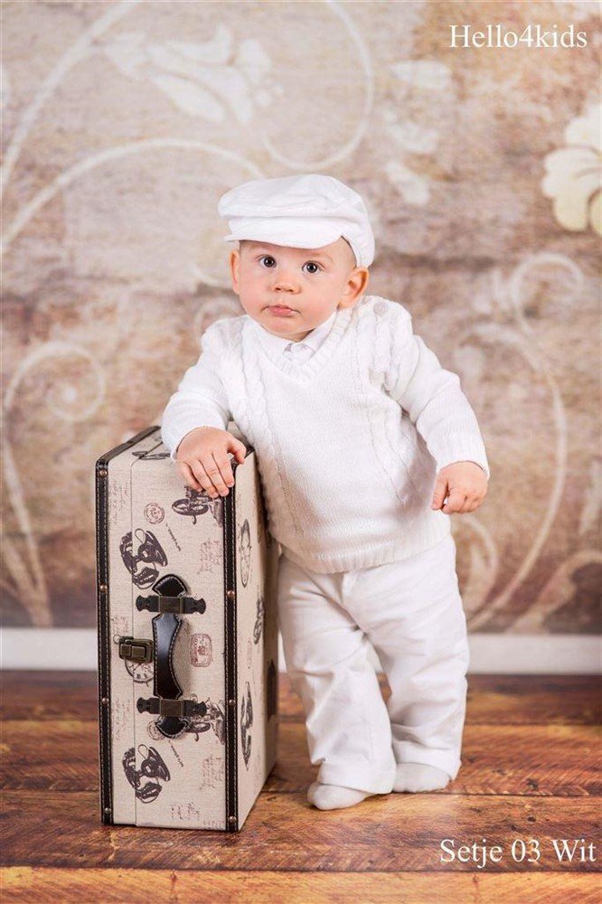 NIEUW wit blauw baby vestje doop bruidsjonker pakje anker - Afbeelding 5