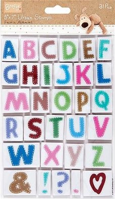 5"x7" Urban Stamps - Boofle Fabric Alphabet