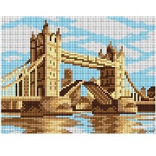 Voorbedrukt los borduurstramien " TOWER BRIDGE " NIEUW ! 