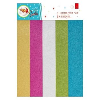A4 Glitter Paper Pack (15pk) - Love Santa PMA160957 - 0