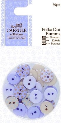 Polka Dot Buttons (30pcs) - Capsule Collection - French Lavender