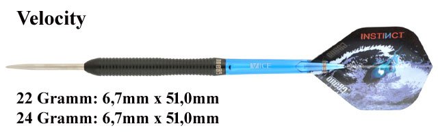 Dartpijlen One80 steeltip Night Hunter 90% tungsten Velocity 22 of 24 gram - 1