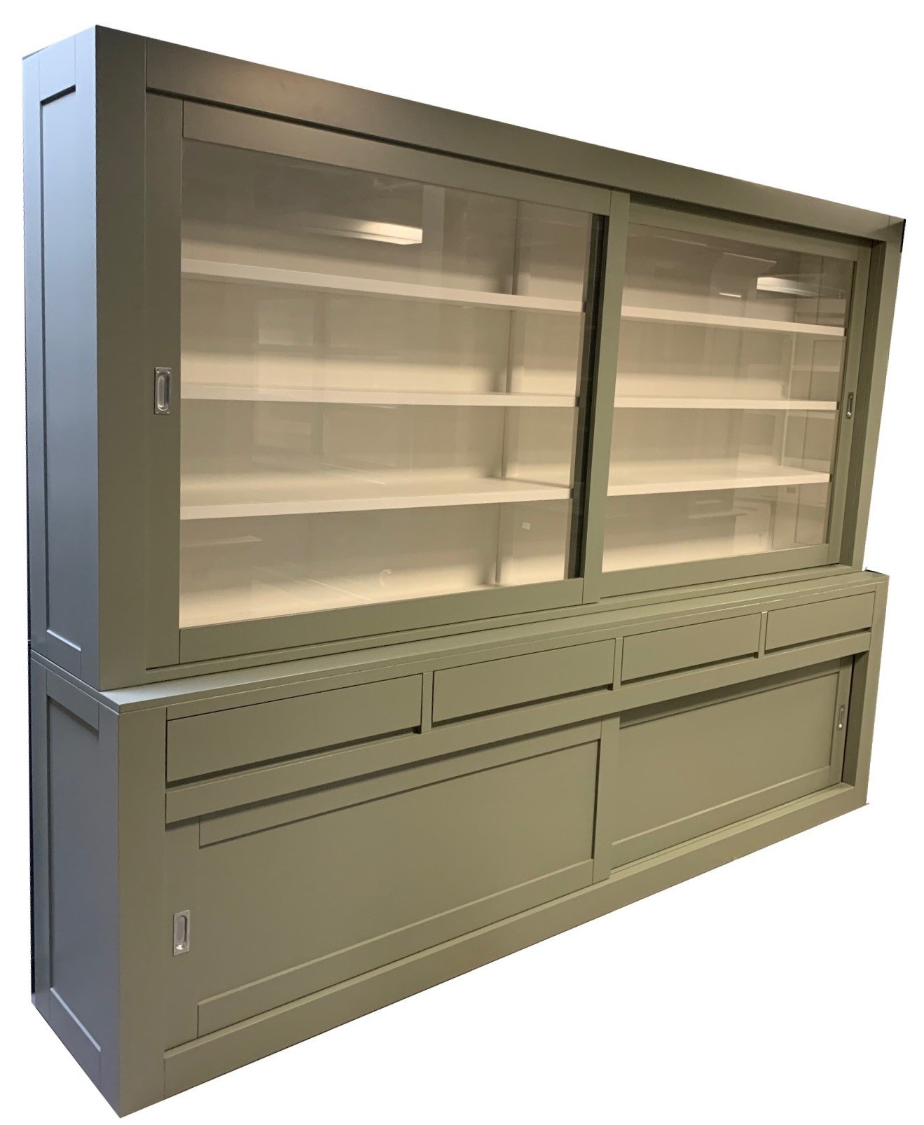 Buffetkast design soft close Engels groen - wit 300 x 220cm - nr. 1
