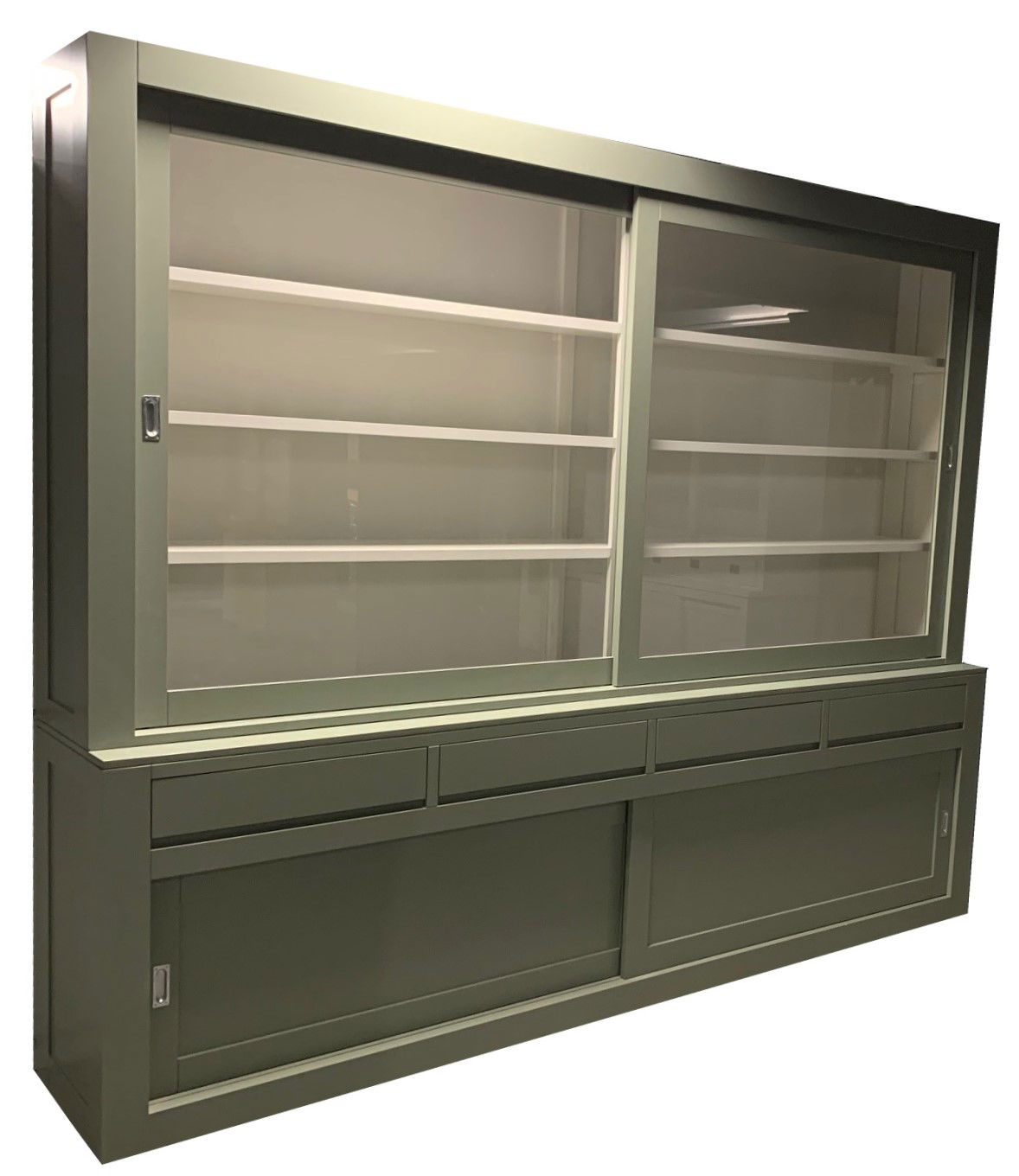 Buffetkast XXL design soft close Engels groen - wit 300 x 240cm - nr. 1