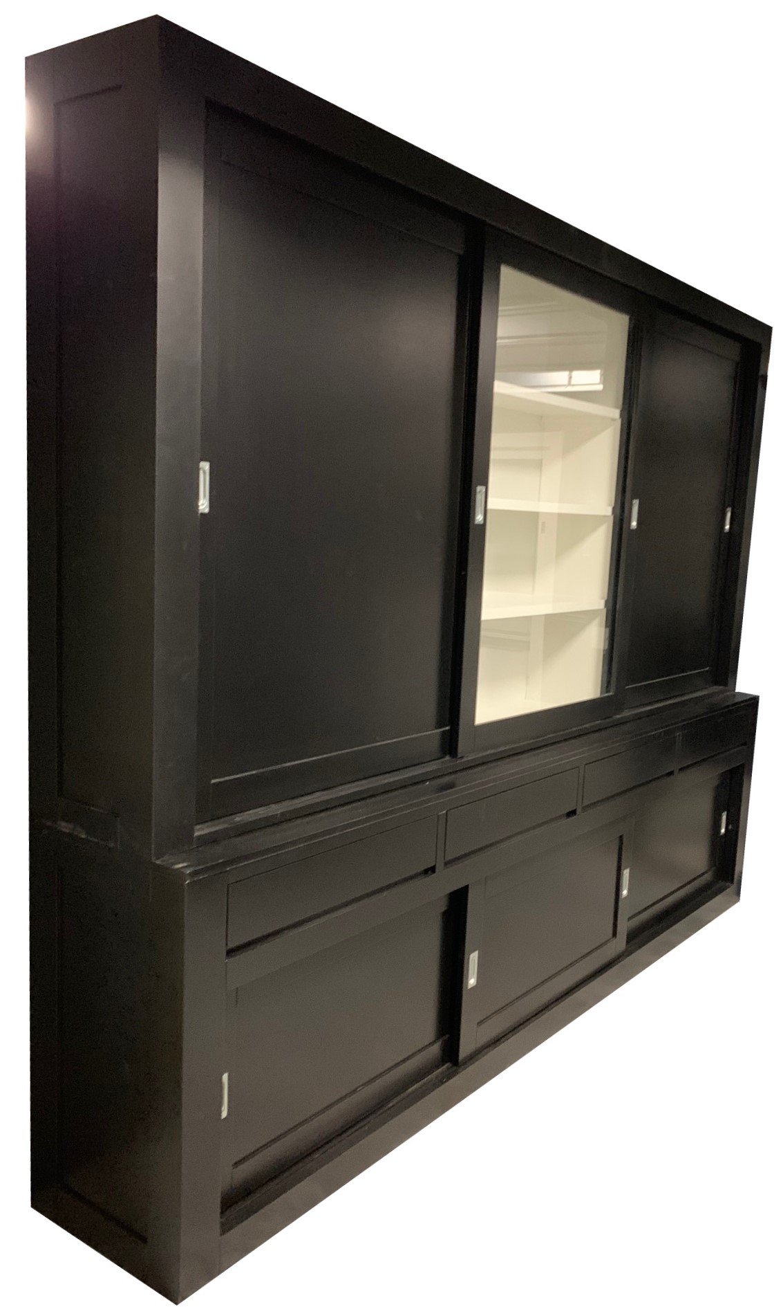 Buffetkast XXL Vaassen zwart - wit 300 x 240cm dichte zijdeuren - nr. 1