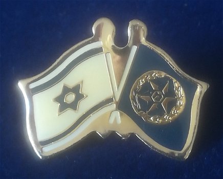 Vlag Israel en vlag Israelische politie pin - 0