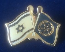  Vlag Israel en vlag Israelische politie pin