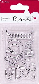Typography Clear Stamp 60x90mm - With Love PMA907416 - 0